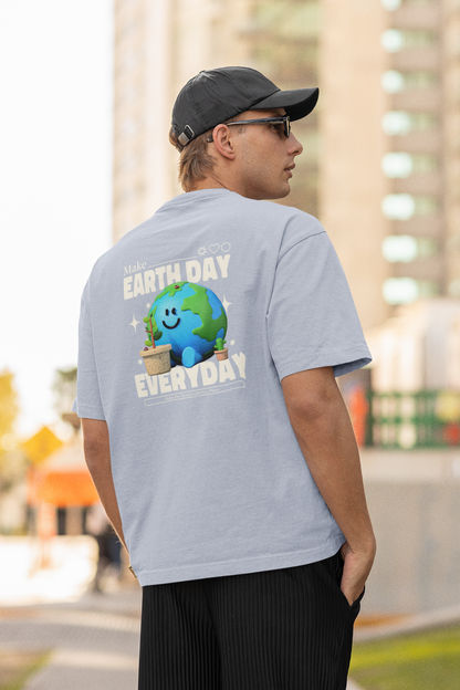 Earth Day Harmony Dual Print Oversized Tees | EVRBAY |Unisex