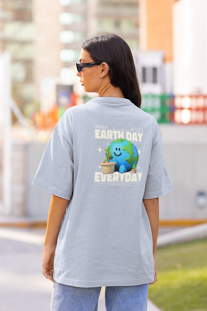 Earth Day Harmony Dual Print Oversized Tees | EVRBAY |Unisex