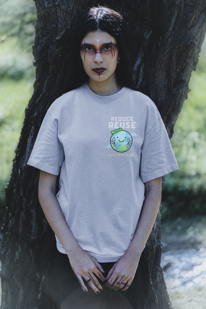 Earth Day Harmony Dual Print Oversized Tees | EVRBAY |Unisex