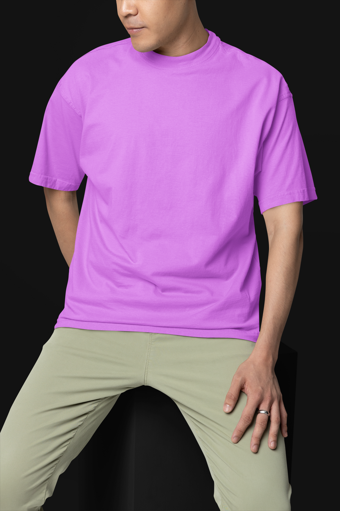 Premium Oversized 210 GSM Pure Cotton Tee Plain