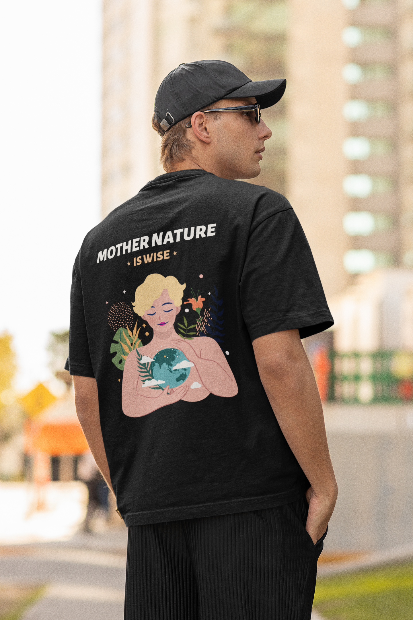 Mother Earth is Wise Dual Side Printed Oversized Tee  | Evrbay |Unisex