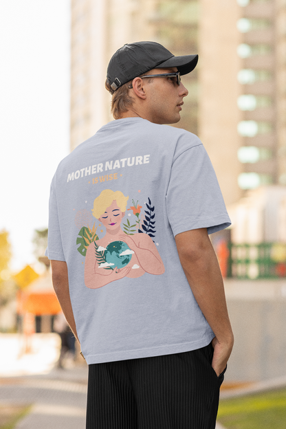 Mother Earth is Wise Dual Side Printed Oversized Tee  | Evrbay |Unisex