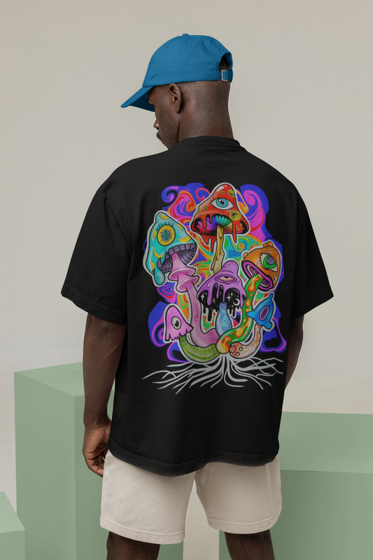 Psychedelic Mushroom Vibes Oversized Tee