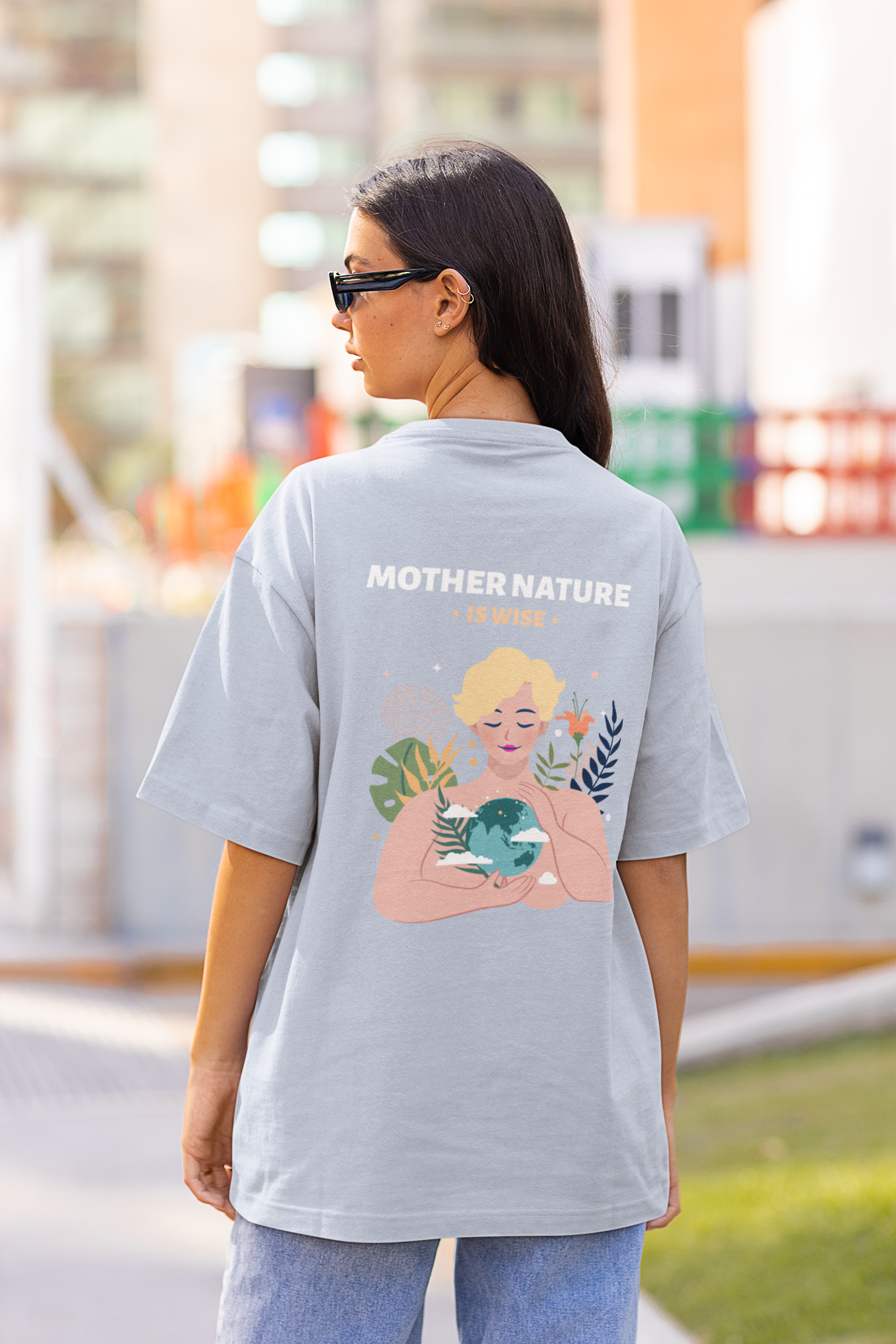 Mother Earth is Wise Dual Side Printed Oversized Tee  | Evrbay |Unisex